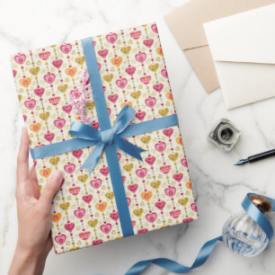 Papier d'emballage cadeau Cordes de cœur