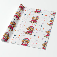 Papier d'emballage cadeau d'anniversaire de chien