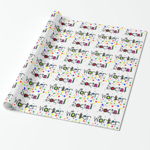 Papier d'emballage cadeau d'assistant social