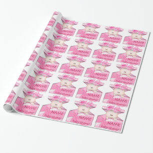 Papier d'emballage cadeau de baby shower de fille