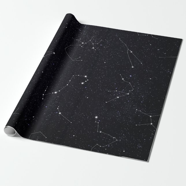 Papier d'emballage cadeau de constellations (Déroulé)