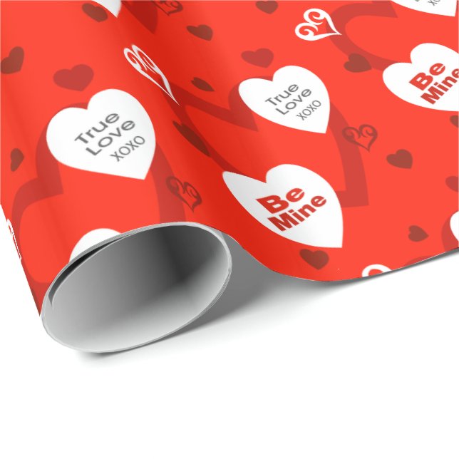 Papier d'emballage cadeau de la Saint-Valentin Amo (Coin rond)
