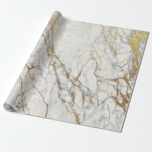 Papier d'emballage cadeau de marbre et d'or