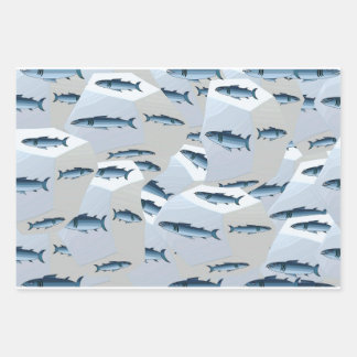 Papier d'emballage cadeau de poisson