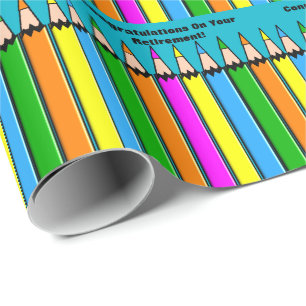 Papier d'emballage cadeau de retraite de
