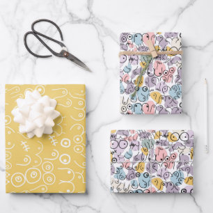 papier d'emballage cadeau femme fun