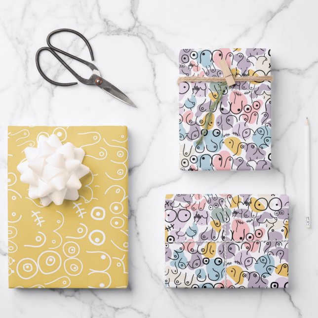 papier d'emballage cadeau femme fun (Recto)