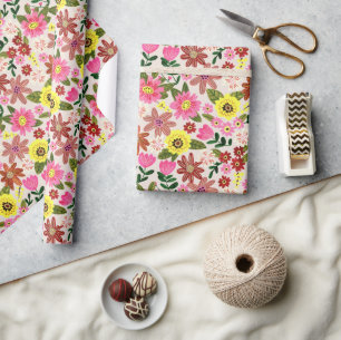 Papier d'emballage cadeau Jardin Floral Printanier