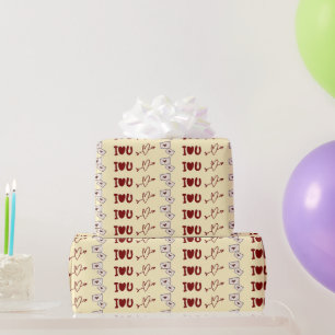 Papier d'emballage cadeau Je t'aime
