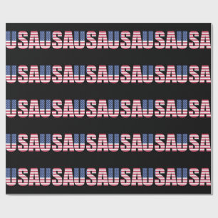 Papier d'emballage cadeau motif drapeau américain 