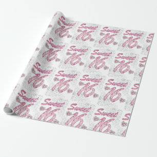 Papier d'emballage cadeau Sweet 16