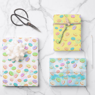 Papier d'emballage couleur pastel Donuts