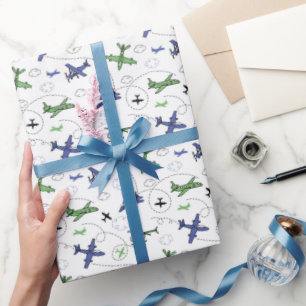 Papier d'emballage d'avion, emballage cadeau d'avi