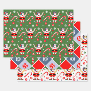 Papier d'emballage de cadeau de vacances de lutteu