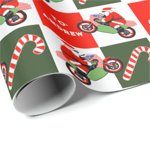 Papier d'emballage de cadeau de vacances de moto p