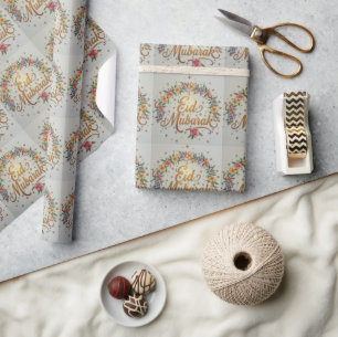 Papier d'emballage de cadeau d'Eid EID Mubarak Pap