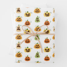 Papier d'emballage de citrouilles d'Halloween 