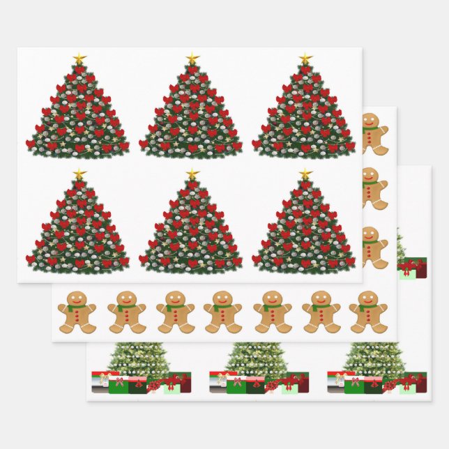 Papier d'emballage de l'assortiment de Noël (Lot)