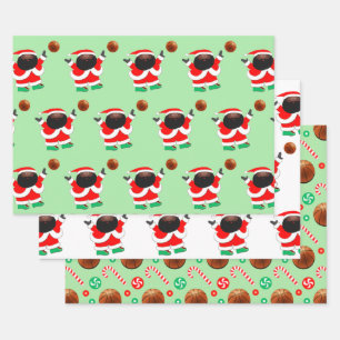 Papier d'emballage de Noël pour basket-ball