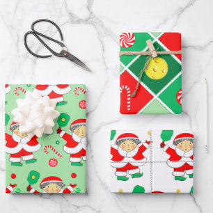 Papier d'emballage de Noël pour Pickleball