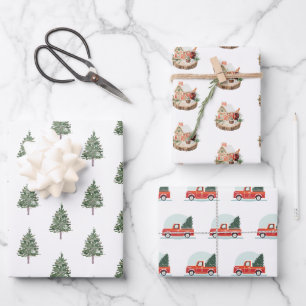 Papier d'emballage de Noël pour sapin russe