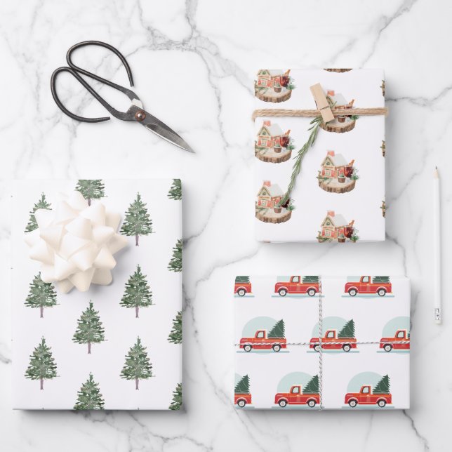 Papier d'emballage de Noël pour sapin russe (Recto)