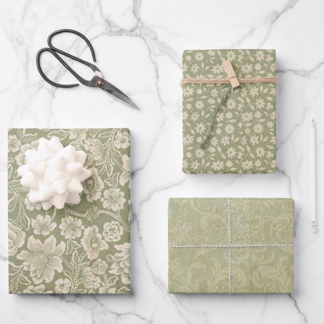 Papier d'emballage de Noël rétro vintage (Recto)