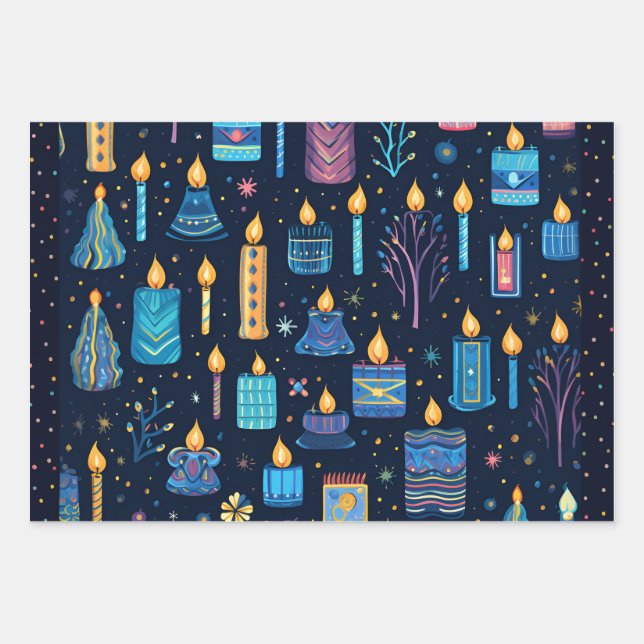 Papier d'emballage de vacances Hannukah (Devant)