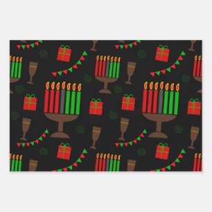 Papier d'emballage d'impression Kwanzaa