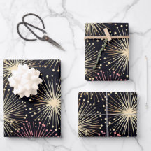Papier d'emballage du Nouvel An "Fireworks"
