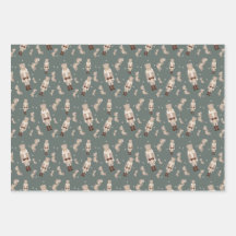 Papier d'emballage en or noisette de Noël