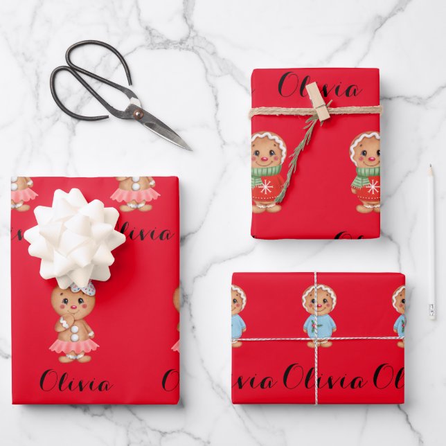 papier d'emballage en pain d'épices mignon (Recto)