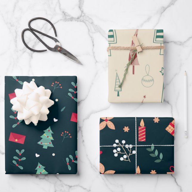 Papier d'emballage festif pour les Fêtes (Recto)