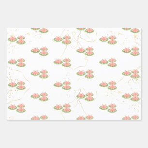Papier d'emballage feuille plate   Thème Lotus et 