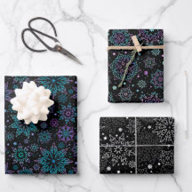 Papier d'emballage "Flocons de neige"