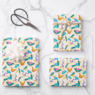 Papier d'emballage floral abstrait