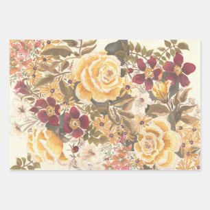 papier d'emballage floral, automne