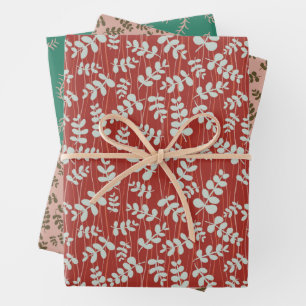 Papier d'emballage floral et feuille