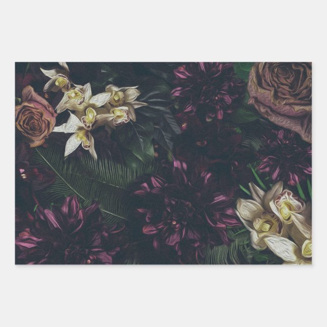 Papier d'emballage floral exotique (Devant 3)