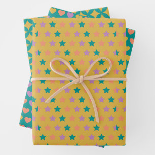 papier d'emballage géométrique rétro