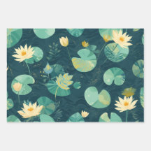 Papier d'emballage GreenLilyPad Set de 3 Flatwrap