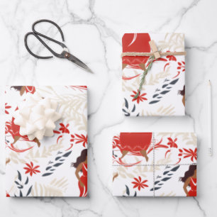 papier d'emballage hawaïen à vêtements rouges