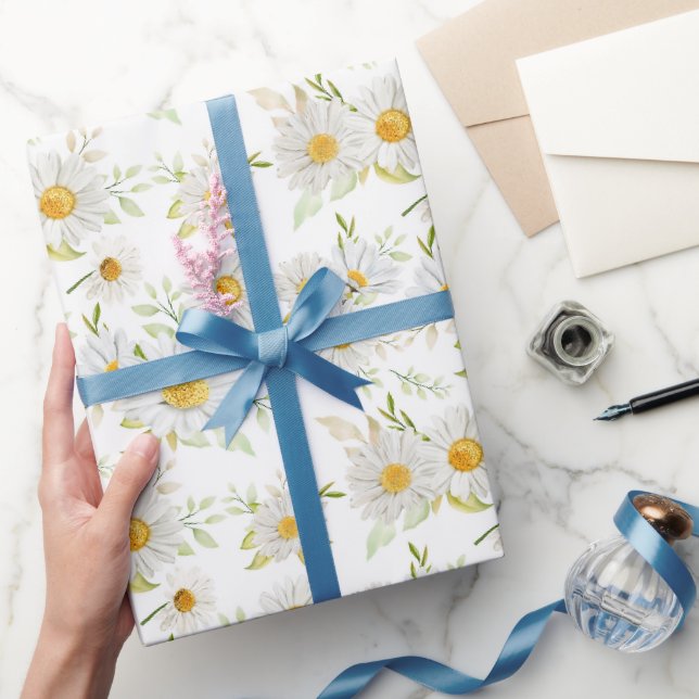 Papier d'emballage Marguerite, Emballage Cadeau Fl (Cadeaux)