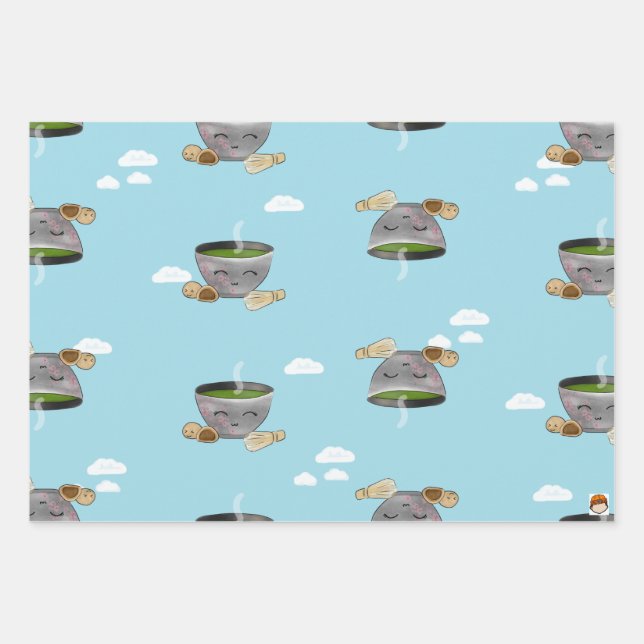 Papier d'emballage Matcha et Mochi (Devant 3)