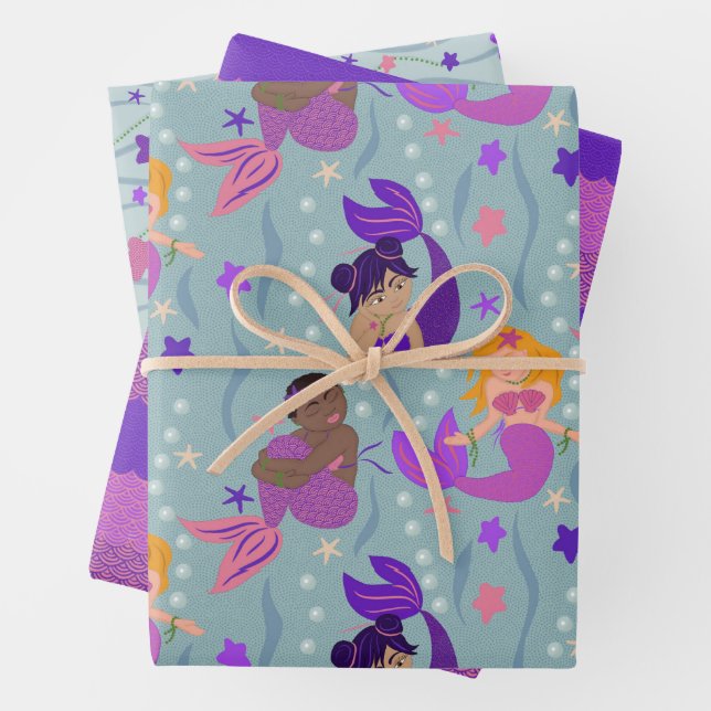 Papier d'emballage Mermaid Diversity (En situation)