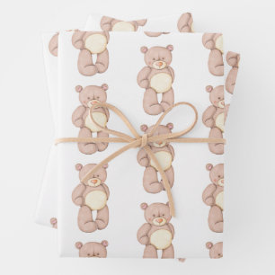 Papier d'emballage mignon pour bébé ours