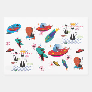 Papier d'emballage moderne du milieu du siècle