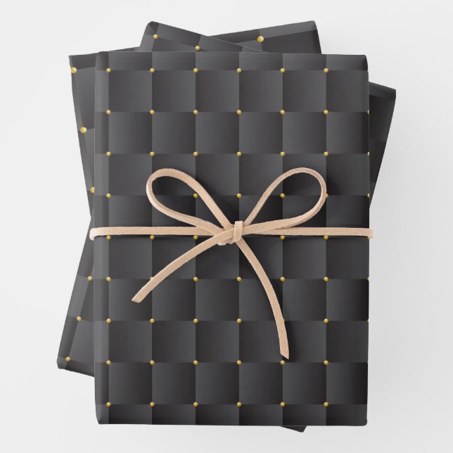 Papier d'emballage motif noir transparent de luxe (En situation)