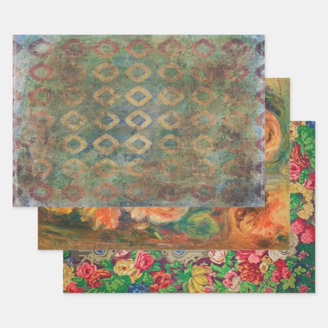 Papier d'emballage ou collage et papier de découpa (Lot)