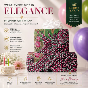 Papier d'emballage Paisley Papier cadeau floral